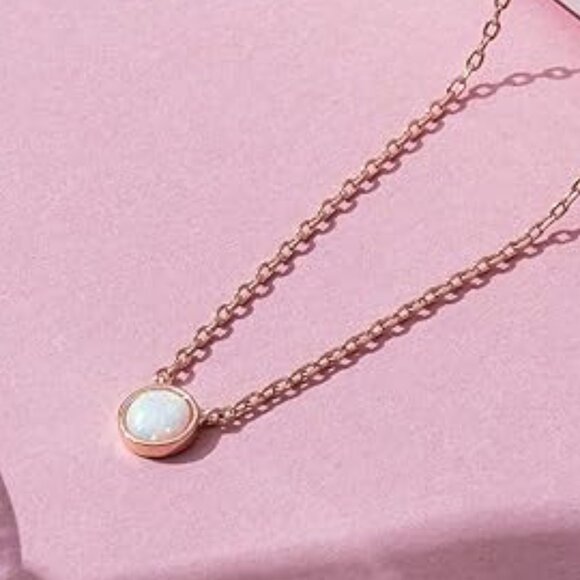 Neiman Marcus 14K Gold Plated Created Opal Necklace - Picture 4 of 5